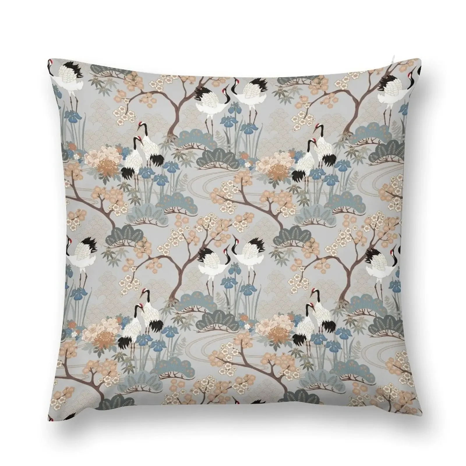 

Japanese Garden Gray Throw Pillow christmas pillow case christmas cushions covers Cushions pillow