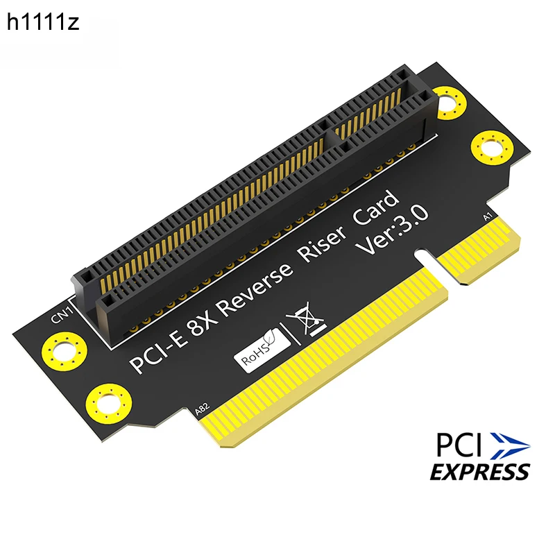 

32 мм PCIE X8 3,0 90 градусов обратный штекер-гнездо Райзер карта PCI Express 8X до 8X преобразователь адаптер Райзер плата для 1U сервера