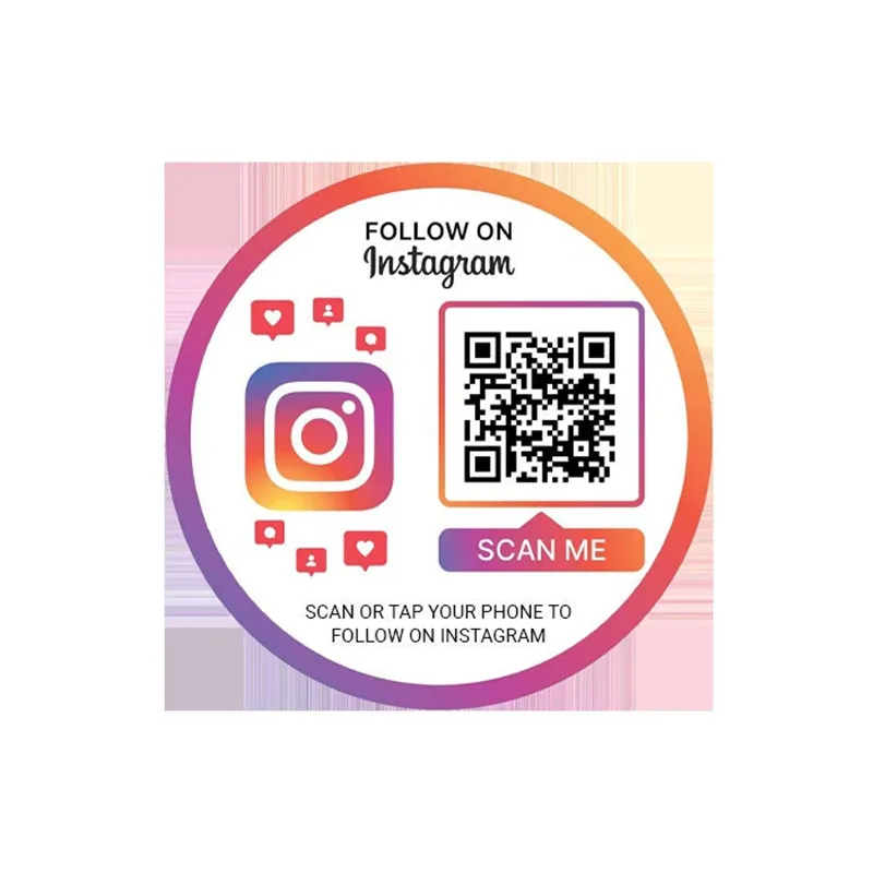 NFC Business QR Code Sign Cashier Decoration Acrylic Plate With Adhesive Backing Instagram Sticker Custom