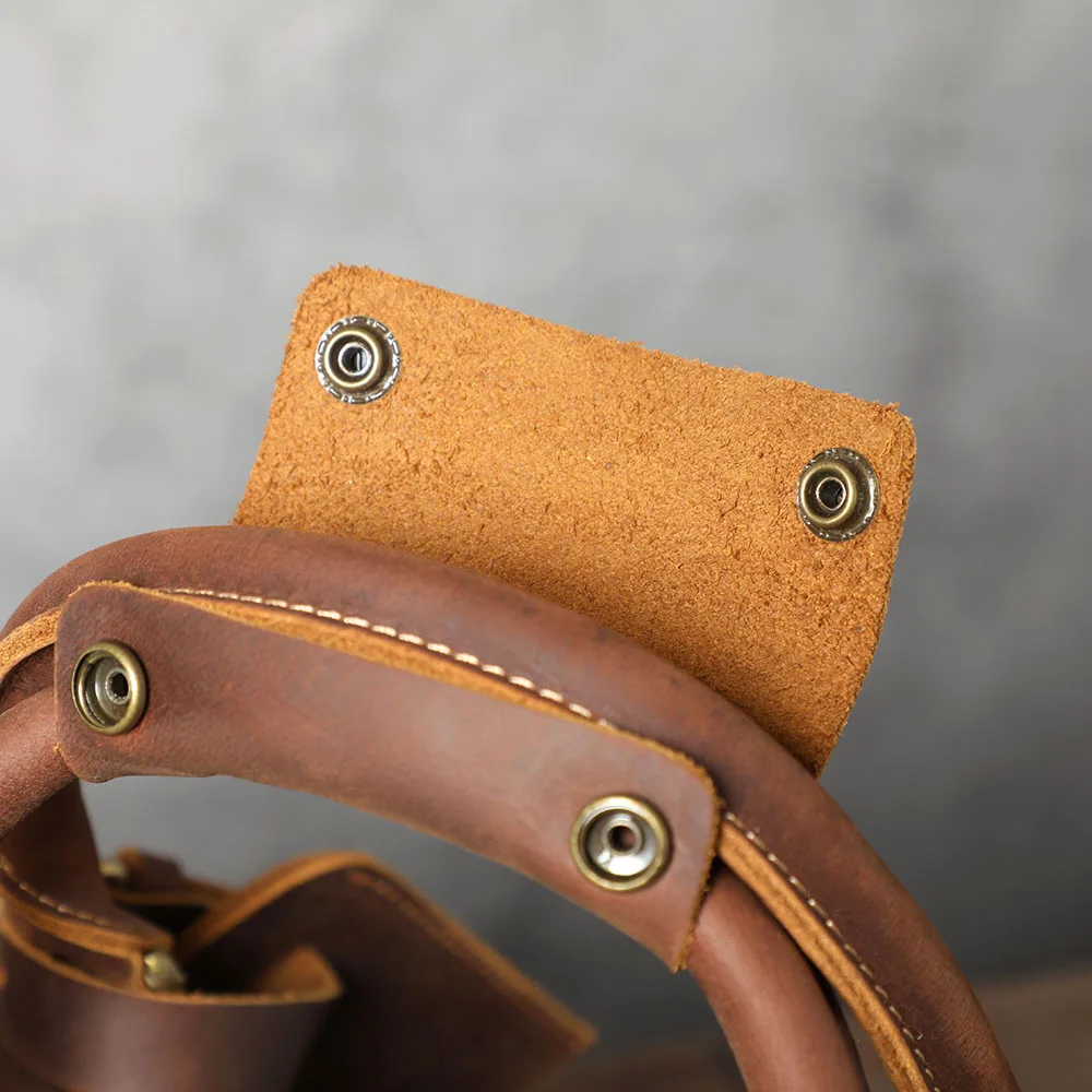 S.WORKER Handgefertigte Reisetasche aus Vollnarbenleder, Echtleder, große Kapazität, Business-Gepäck, Wochenend-Reisetasche – Detail 22