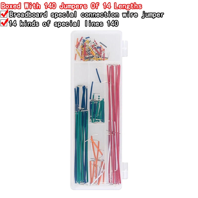 Hot Sell 140 pcs U Shape Solderless Breadboard Jumper Cable Wire Kit for arduino Shield for arduino raspberry pi Drop Shipping