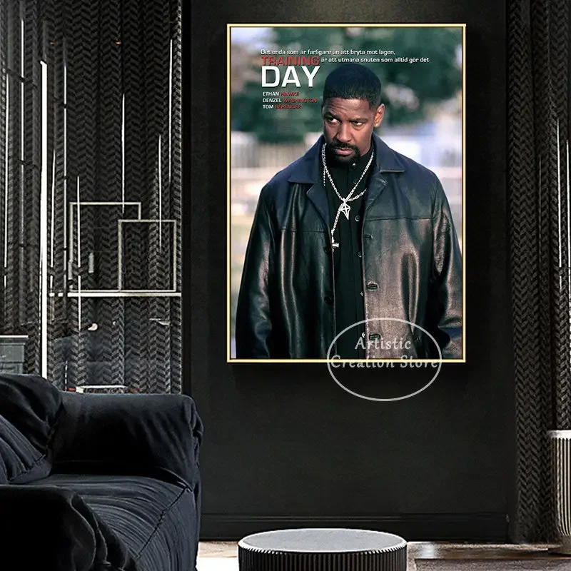Training Day Movie Poster Antoine Fuqua Classic Action Crime Film Print Canvas Painting Wall Picture for Bedroom Club Home Decor
