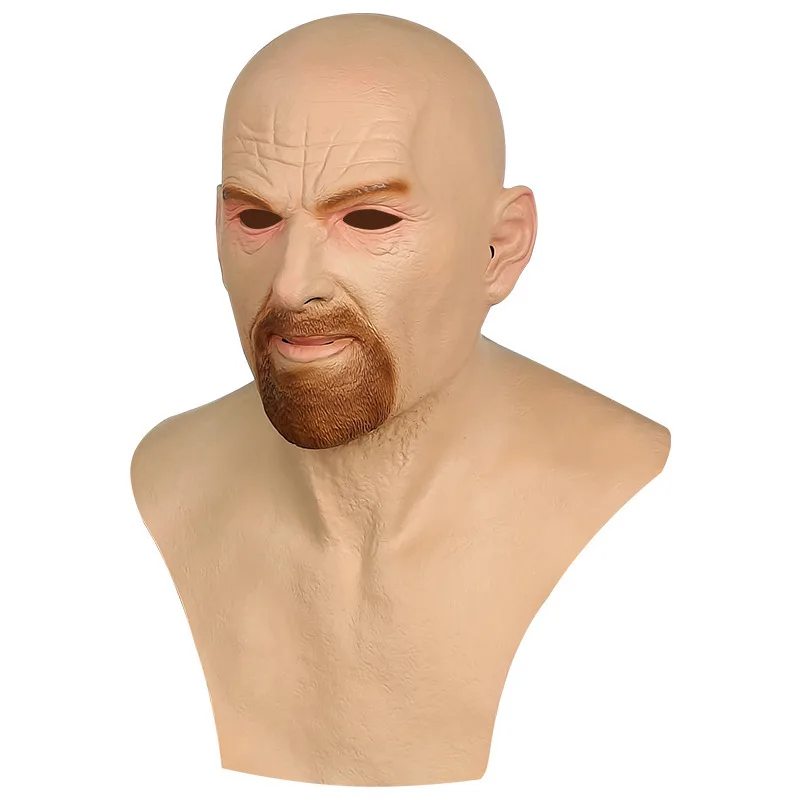 Latex-Kopfmaske Realistische Alter-Mann-Gesichtsmaske Cosplay Halloween-Party-Maske – Detail 6