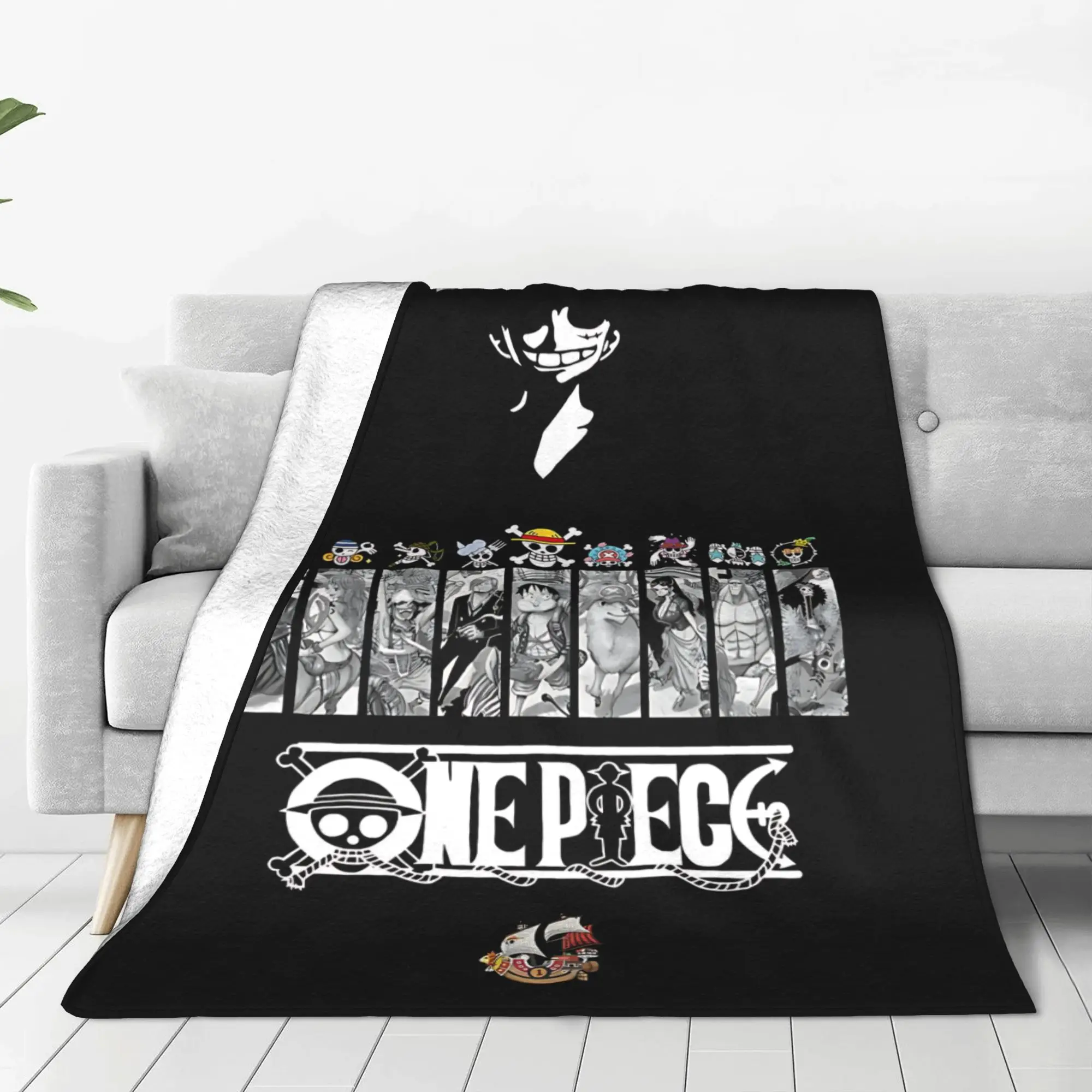 1PC One Piece Luffy  home room decorations Winter Blankets for Adults Bedding Home Interior Sofa Knee