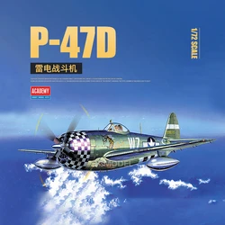 Academy Assembled Aircraft Model Kit 12474 American P-47D Thunderbolt Fighter 1/72