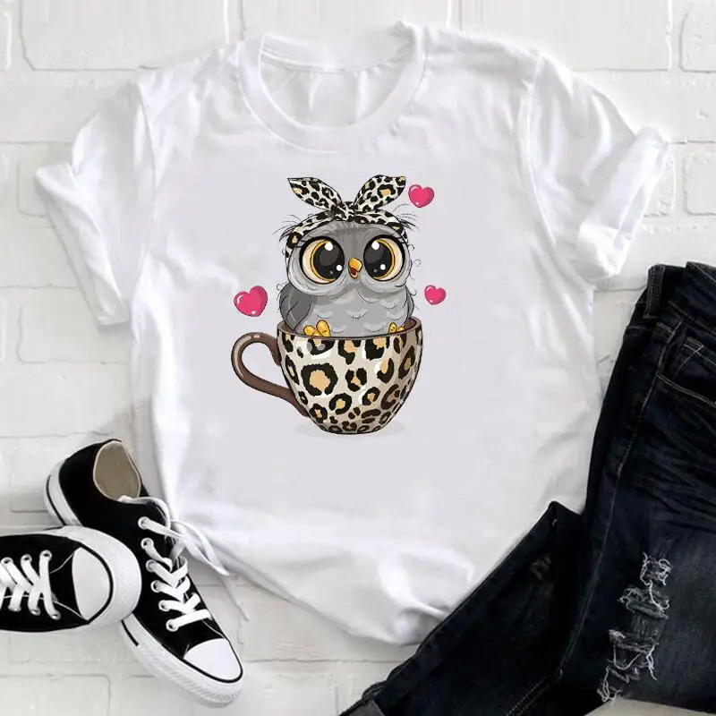 Cute Owl Cartoon Girl  Kids T-shirts Girls Summer Unicorn Clothes Baby T Shirts Children New Sleeve Clothing Graphic T-shirt Tee