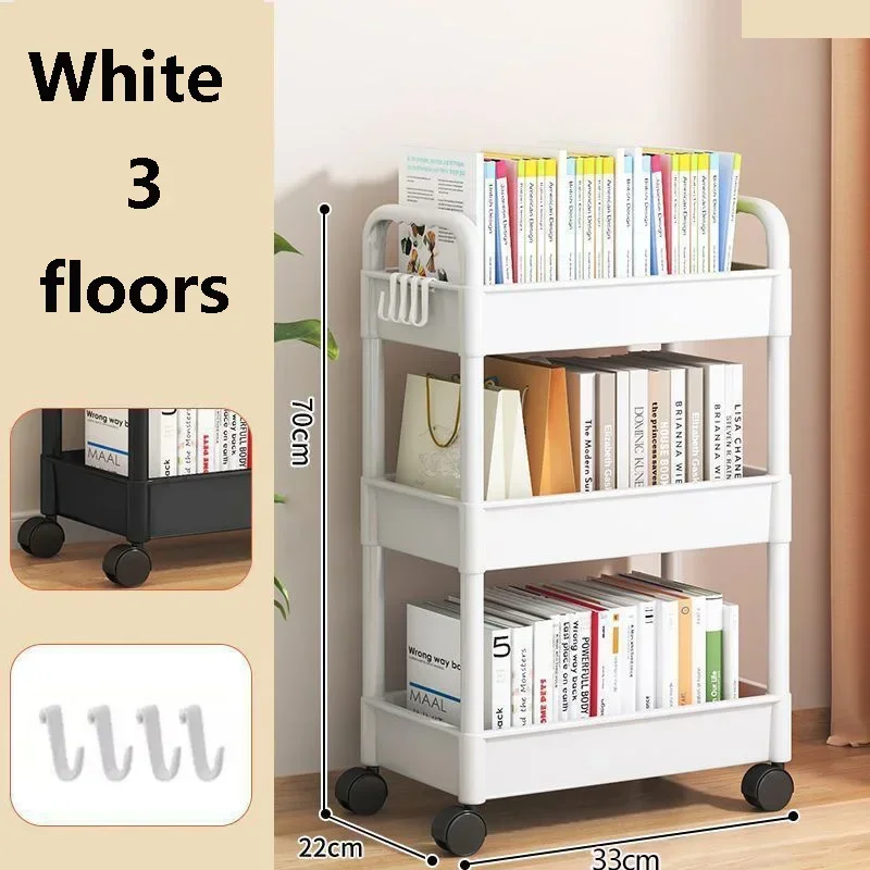 رف تخزين متنقل، منظم عربة المطبخ المنزلي، عربة متعددة الوظائف مع عجلات، ملحقات منزلية، رف كتب متعدد الطوابق #5