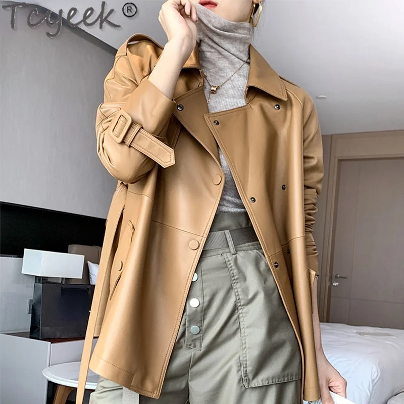 Spring Autumn 2023 Elegant 100% Genuine Leather Jacket Women Korean Real Sheepskin fur Coat Female Casaco Feminino Gxy788