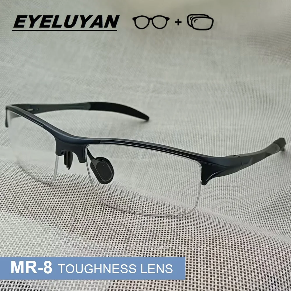 EYELUYAN Sports Prescription Glasses Custom Anti Blue Progressive Photochromic Lenses Myopia Optical Eyeglass Frame With Diopter