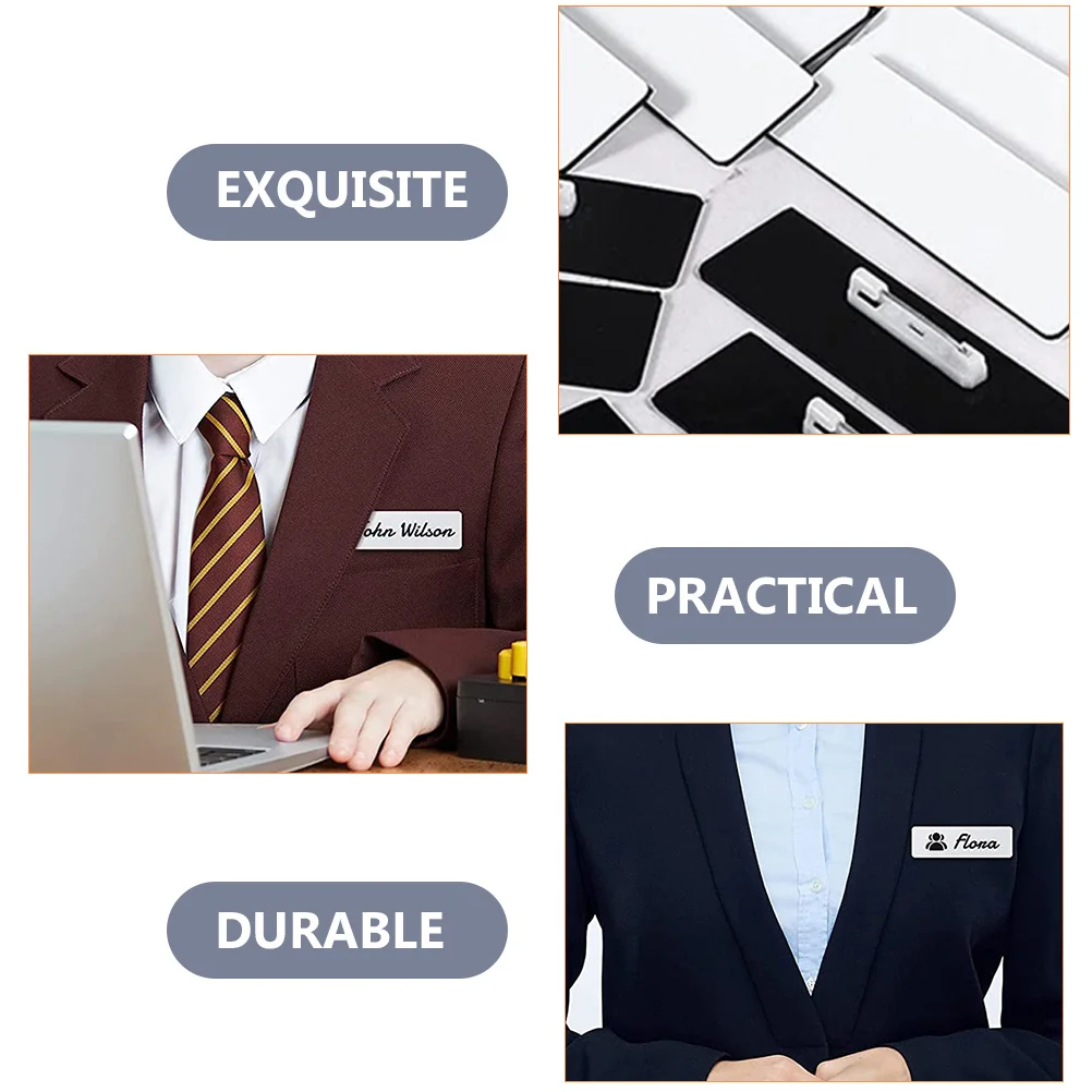 

32pcs Blank Badges Diy Hard Wooden Name Tags For Office Workers Reusable Custom Printable Sublimation Badges Magnetic Name Tag
