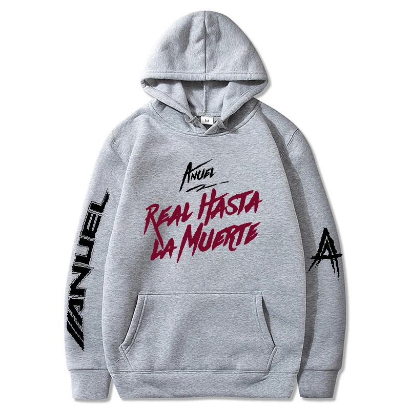 Rapper Anuel AA Hoodies Men Fashion Real Hasta La Muerte Printed Sweatshirts Women Casual Harajuku Sportwear Hooded Pullovers