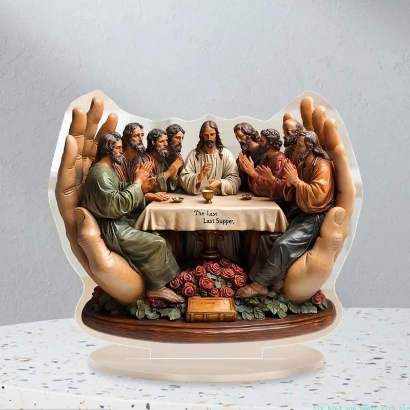 581C Religious Sculpture Acrylic Last Supper Art for Room or Study Desk