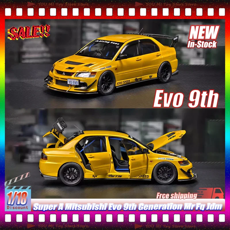 

Масштабная модель автомобиля Mitsubishi Evo 9-го поколения (1:18) Super A Mr Fq Jdm из сплава, литая под давлением, настраиваемая, детская игрушка, подарок, украшение
