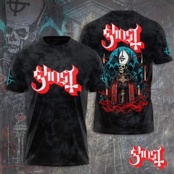 خمر روك باند شبح ثلاثية الأبعاد تي شيرت مطبوع الرجال موضة رياضية كبيرة الحجم بلايز تيز الهيب هوب الشارع تي شيرت الملابس النسائية Camisa #6