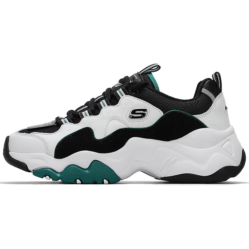 Skechers Women's Trendy Versatile Dad Shoes with Thick Soles, Height-Enhancing Panda Shoes, Lightweight Breathable Casual Shoes 12955-Wgrn