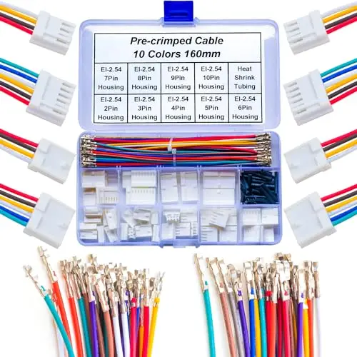 

2.54 Female Connectors and 22AWG Cables JST 2.54mm Connector Kit,2.54mm 2 * 2/3/4/5/6/7/8/9/10Pin Housing (YO-2.54mm)