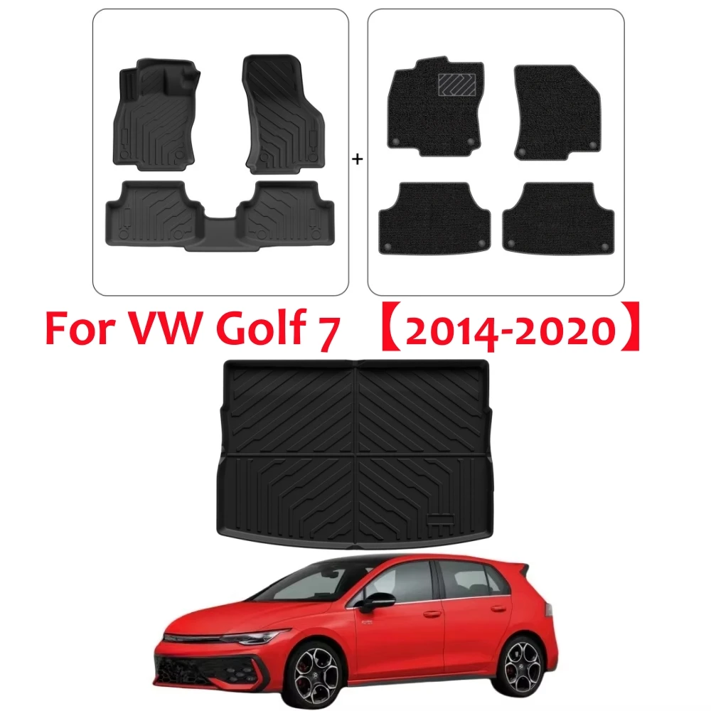 Für VW Golf 7/Alltrack/GTI/R/Sportwagen MK7 2014-2020 Wasserdichte Allwetter-Autofußmatten Bodenmatten VW Zubehör – Detail 1