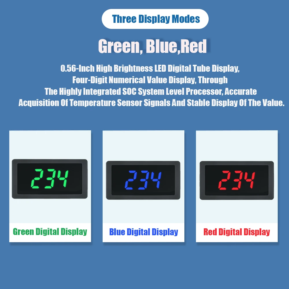 Red Green Blue LED Gauge with EGT Temperature Sensors & Weld Bund Combo Kit in Fahrenheit Celsius Adjustable Universal Use PT100