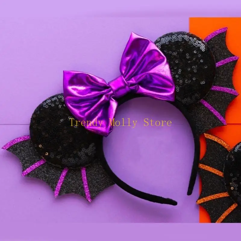 N5KB Unieke Bat Wing-hoofdband Haaraccessoires voor Halloween-decoraties Feest haarhoepel voor vrouwen hebben