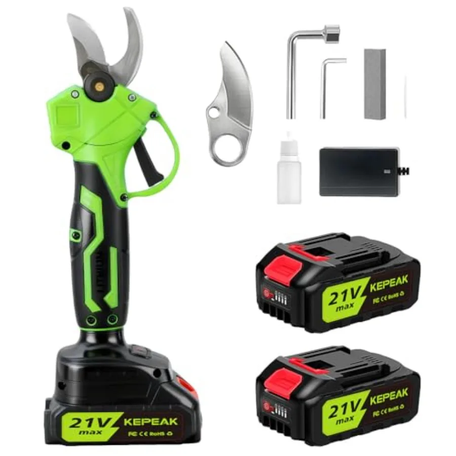 

Electric Pruning Shears 1.4" Cutting Diameter Powerful Brushless Motor Cordless Power Pruner with 2x 21V4.0 Ah Rechargeable Bat