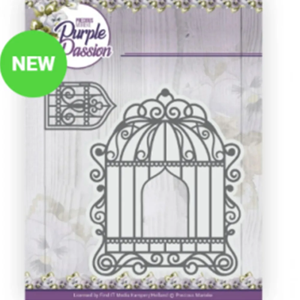 Metal Craft Cutting Dies Diy Scrapbook Paper Diary Decoration Card Handmade Embossing Birdcage Wall with Pansies New Product Hot