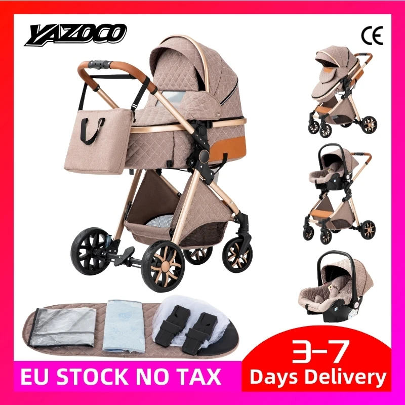 Poussette bébé 3 en 1, système de voyage, landau léger pour nouveau-nés, tout-terrain, compacte et p