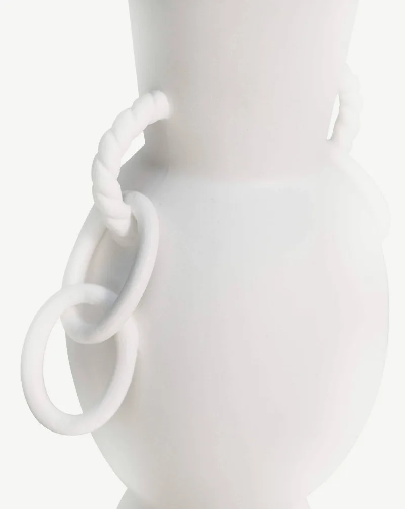 Handmade Matte Double Veneer White Pendant Design Ceramic Vase