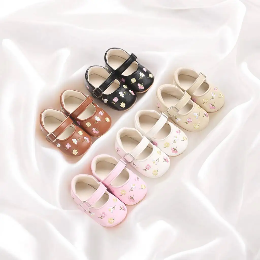 Summer Baby Casual Embroidered Princess Shoes Waterproof And Non Slip Soft Sole Baby Walking Shoes