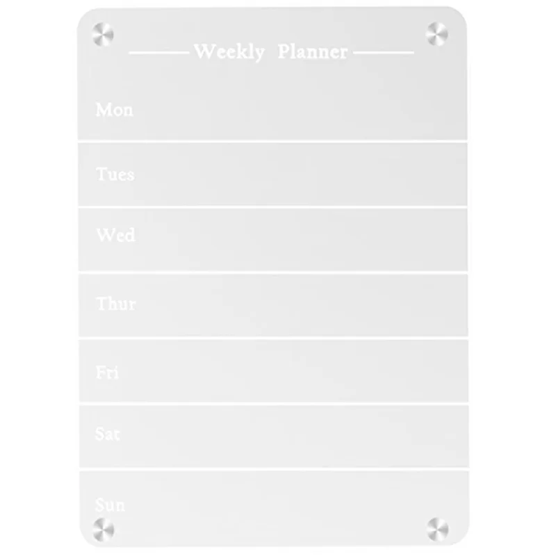 TA-Transparent Acrylic Board Clear Dry Erase Board For Refrigerator Acrylic Magnet Weekly Calendar For Refrigerator