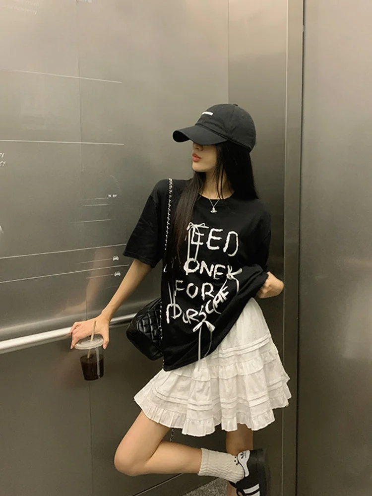 

White Puffy ort Skirt Women's Summer Thin New Ballet Sle Cake Skirt High Waist A-Line f-length Skirt Korean Sle Commute