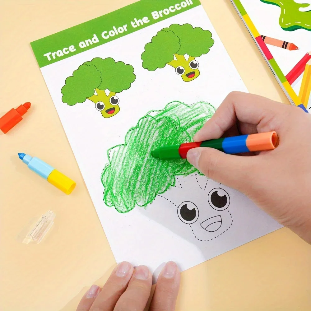 Kinder-Spaß Papier-Bastelset DIY Scrapbooking Malbuch mit Aufklebern Frühes Lernspielzeug