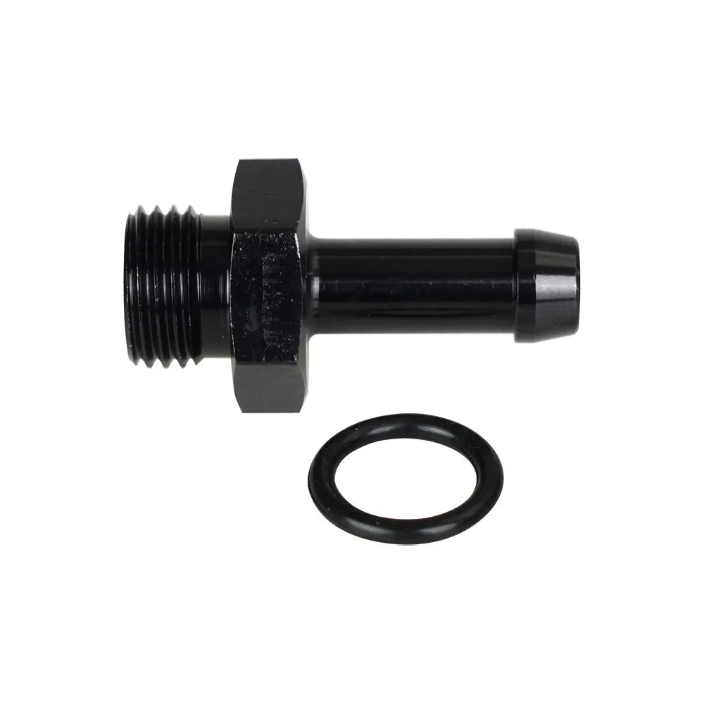 Aluminum Oil Line Fittings AN6 Male to 5/16 Hose Barb Fitting 6AN O-ring Seal Fuel Line Adapter with ORB Washer Black Anodized