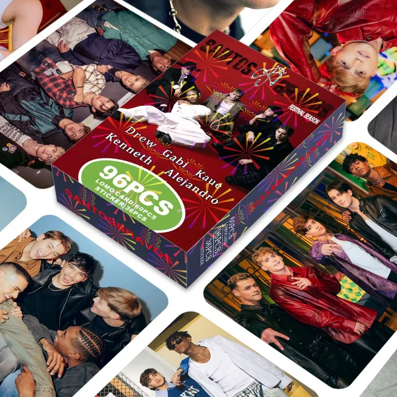 96Pcs Santos Bravos DUAL LOMO Cards Photocards Mini Stickers Collectible Fan Merch Trading Boxed New Hot Latin Pop Boy Group