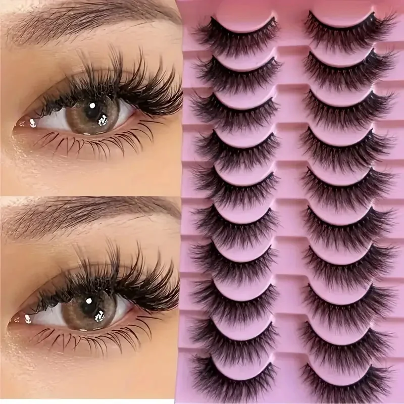 Zehn Paar falsche Wimpern aus Europa und Amerika, im „Devil's Manga“-Stil, natürlich und dicht, realistische Wimpern, volle Wimpernbänder