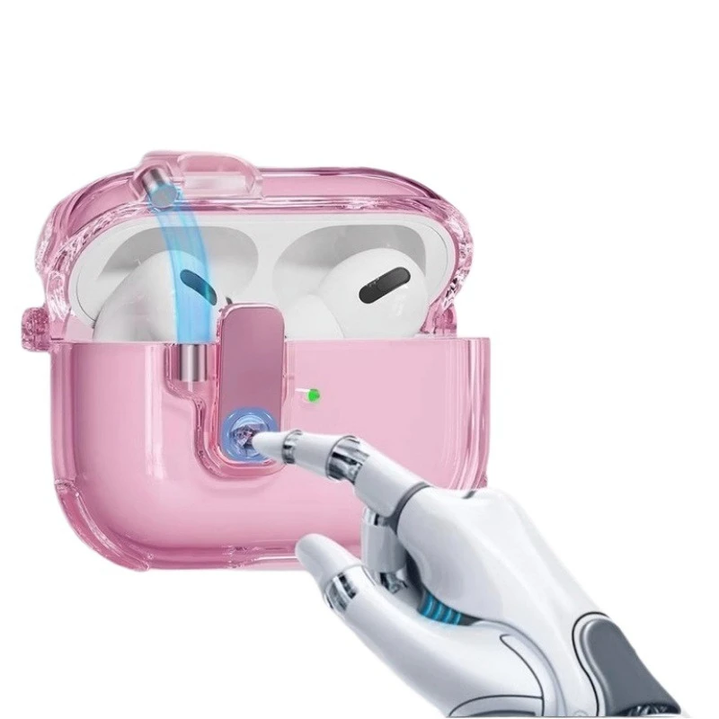 Silikonhülle für AirPods1/2/3/4/Pro/Pro2Bluetooth, transparente Schutzhülle, stoßfest, staubdicht, mit Ringschnalle im Lieferumfang enthalten