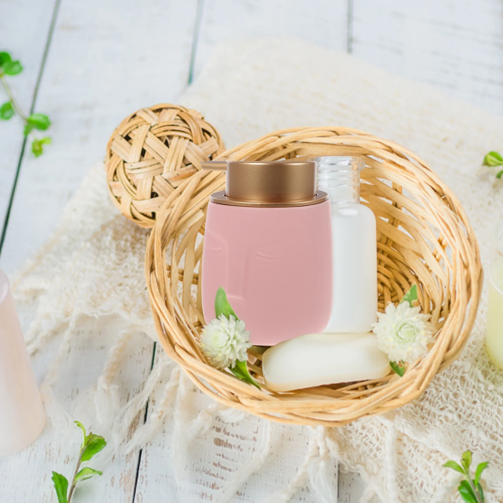 

Premium Ceramic Lotion Dispenser 500Ml Manual Press Pump Bottle for Hand Soap Shampoo Shower Gel Refillable Bathroom Accessory