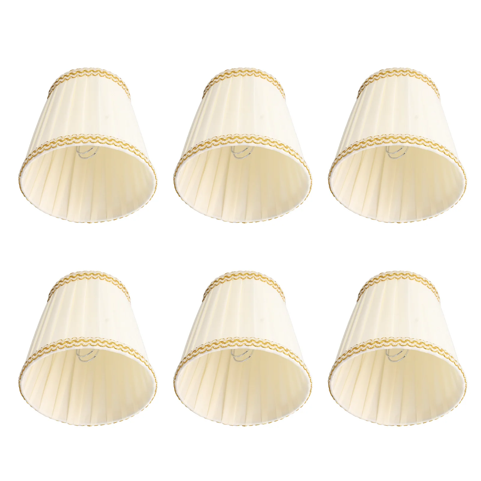 6Pcs Small Lamp Shade for E14 Bulbs Cloth Clip On Drum Lampshade for Table Lamps Chandelier Candle Bulbs Lighting Accessories