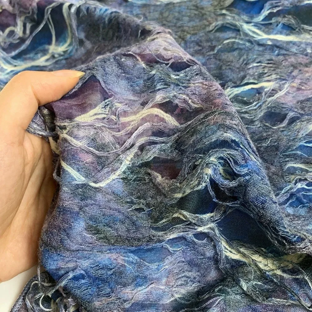 Y2K 웨이스트랜드 스타일 헤어 스카프 힙합 소프트 랩 타이다이 헤어밴드 펑크 빈티지 디스트레스드 립드 튜브탑 스파이시 걸스