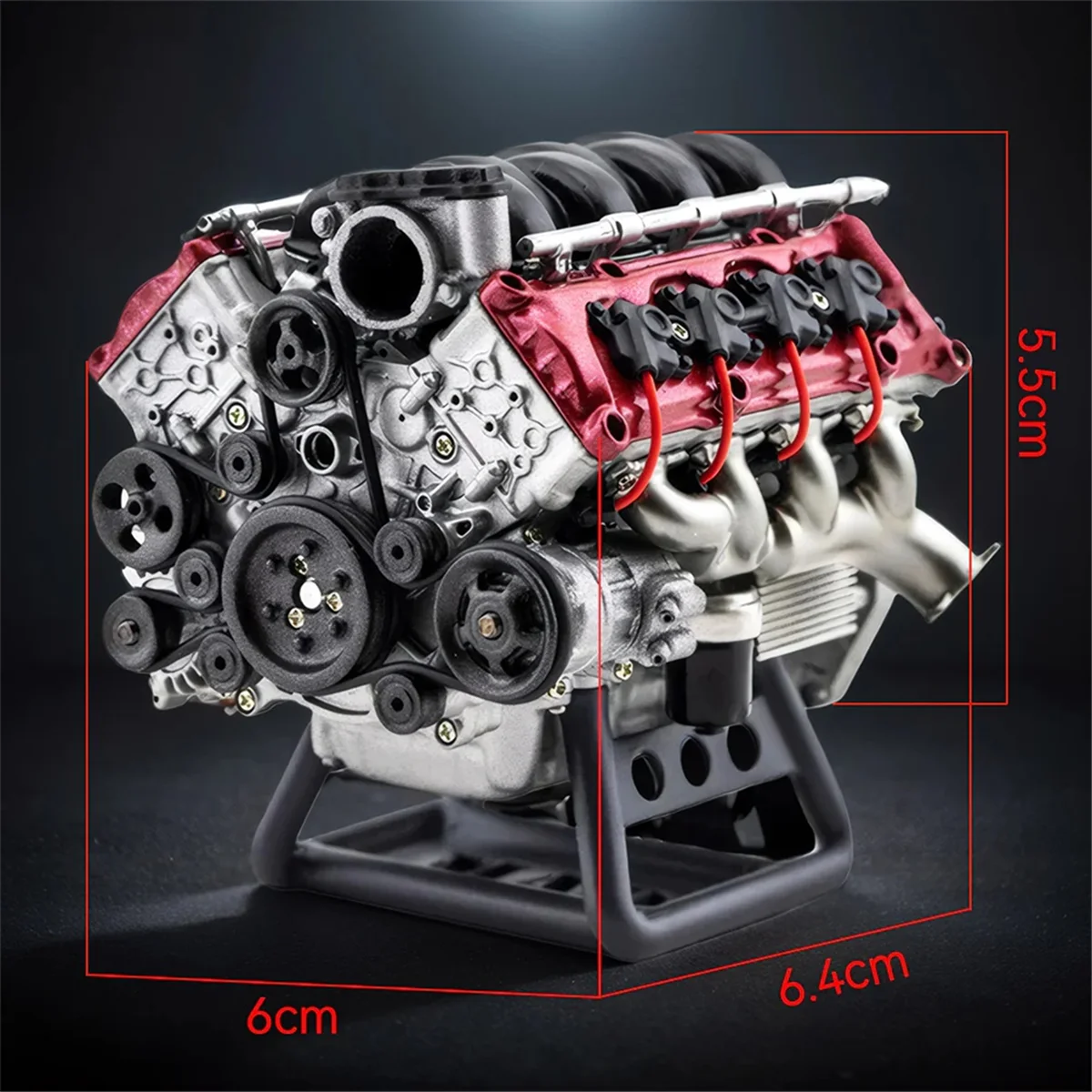 MAD V8 Kit perakitan Model pembakaran Internal mesin, mesin simulasi penuh RC cocok untuk Ax90104 Scx10 mobil RC