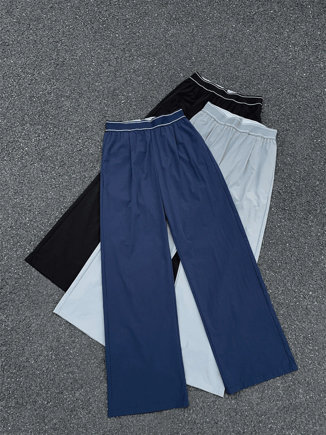 Quick Dry Cool Feeling Ice Silk Casual Pants Men's Summer Thin Straight Leg Sporty Style Outdoor Functional Loose Fit Trousers