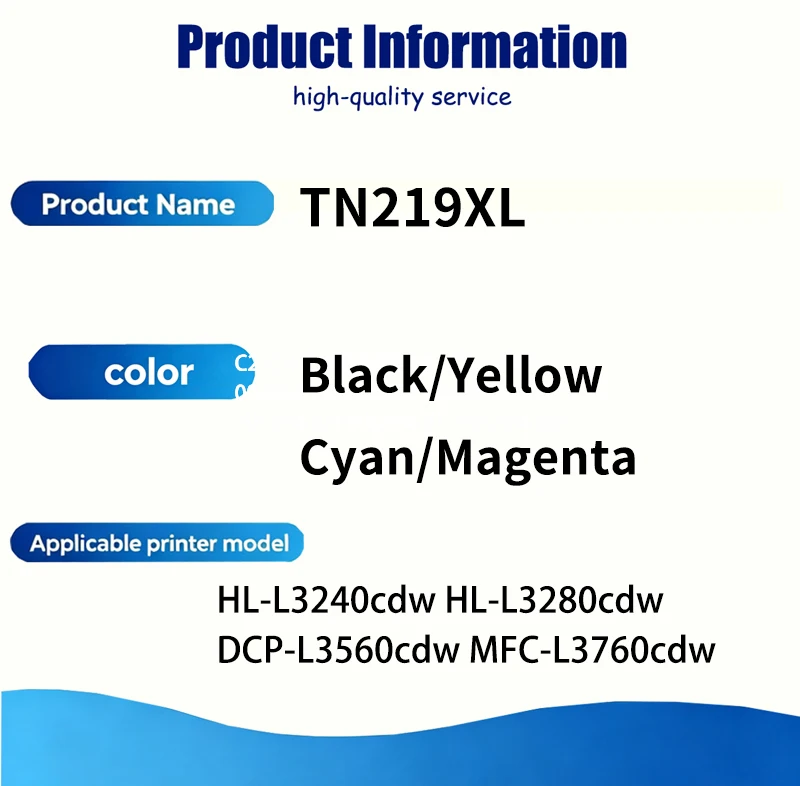 1 pcs SA 219XL TN219 TN219XL Toner Cartridge Compatible for Brother HL-L3240cdw HL-L3280cdw DCP-L3560cdw MFC-L3760cdw Printers