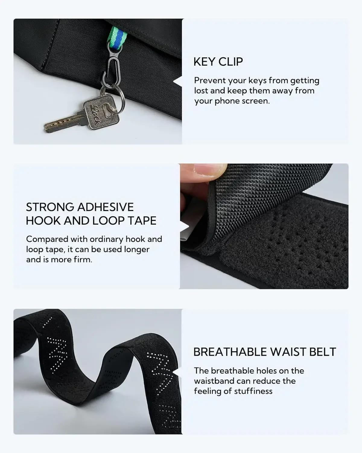 Picture 7: WATERFLY Running Belt Fanny Pack: Slim Waist Bag for Men Women, Workout Fitness Phone Holder for Exercise Marathon Jogging-Black