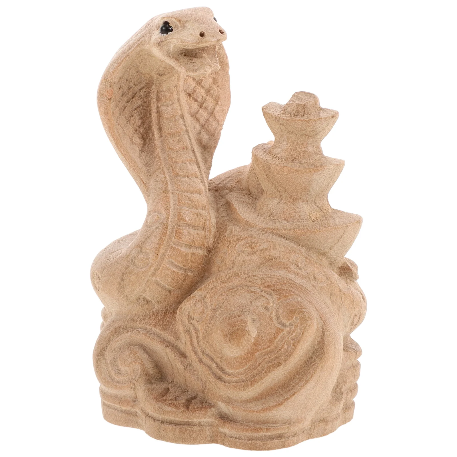 

Zodiac Snake Wooden Sculpture Chinese Mascot Sculpture 2025 Year of the Snake Mini Snake Figurines Feng Shui Decor Zodiac Animal