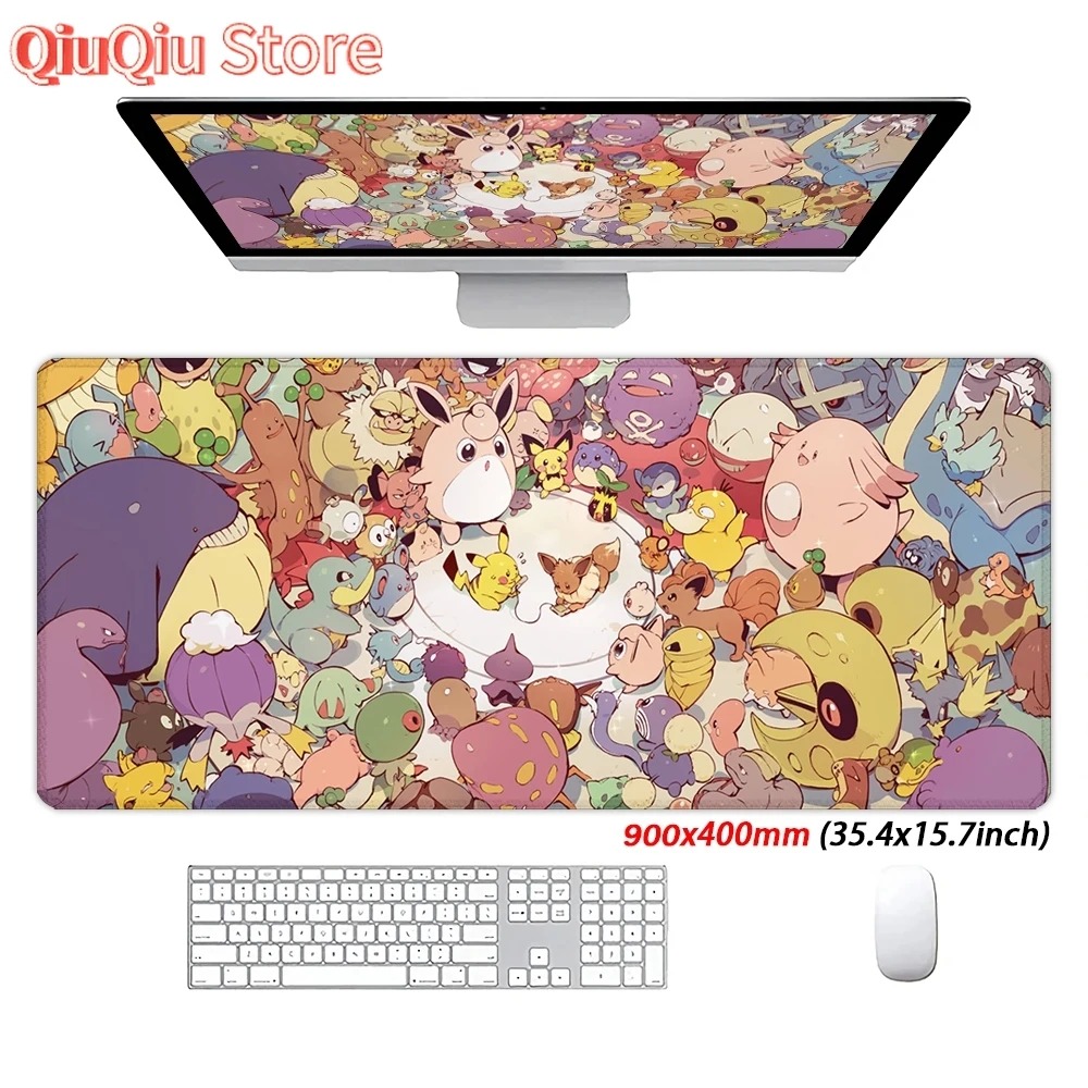 Mouse Pad Kawaii Pokemon Desk Mat Waterproof Anti-Slip Personalized Mousepad Large Mouse Mat Extended Mouse pad Gaming Desk