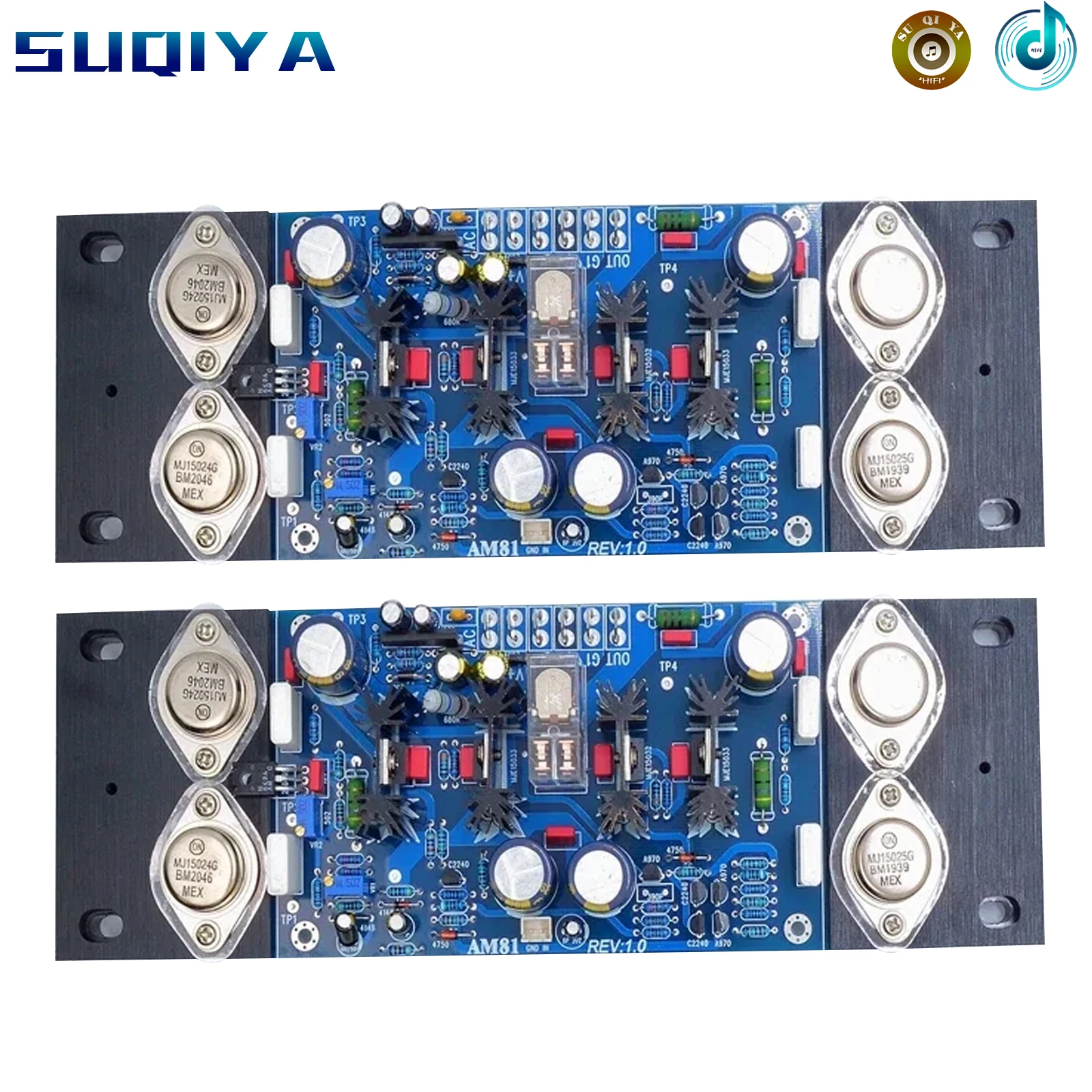 

HiFi Fever Gold Sealed Tube MJ15024 MJ15025 Push MJE15033 MJE15032 Audio Amplifier Board 200W High Power With Protection Circuit