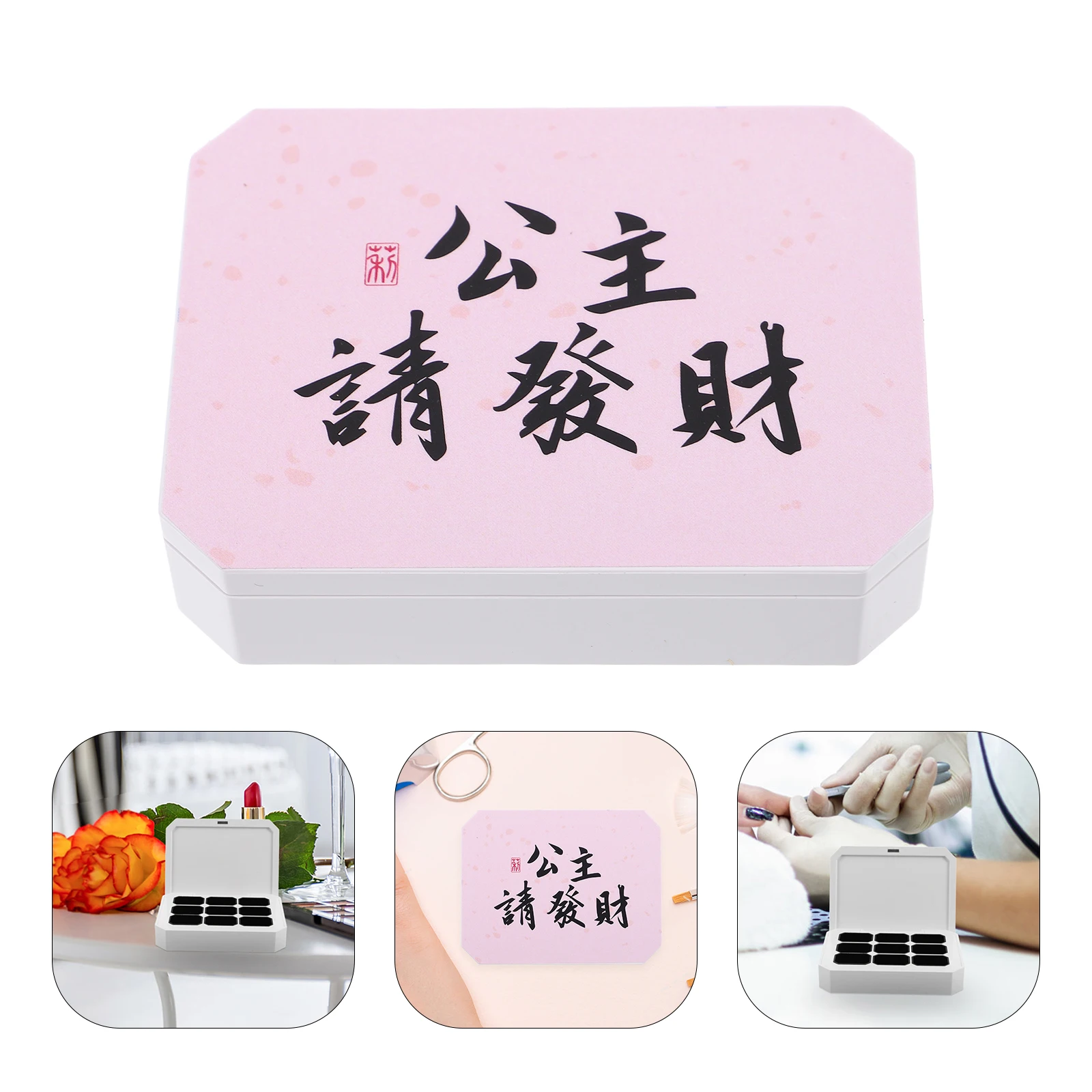 

Multifunctional Solid Gel Polish Storage Box Portable Art Mixing Tray Organizer White Reusable Plastic Paint for Eyeshadow