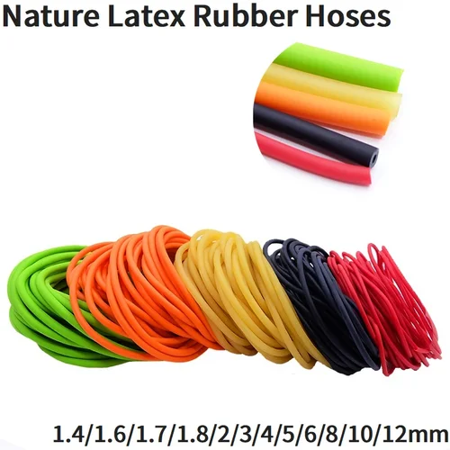 Mangueras de goma de látex natural 2 3 4 5 6 7 9 10 12 14 17 mm ID x OD Tubo médico quirúrgico elástico de alta resistencia Catapulta de tirachinas