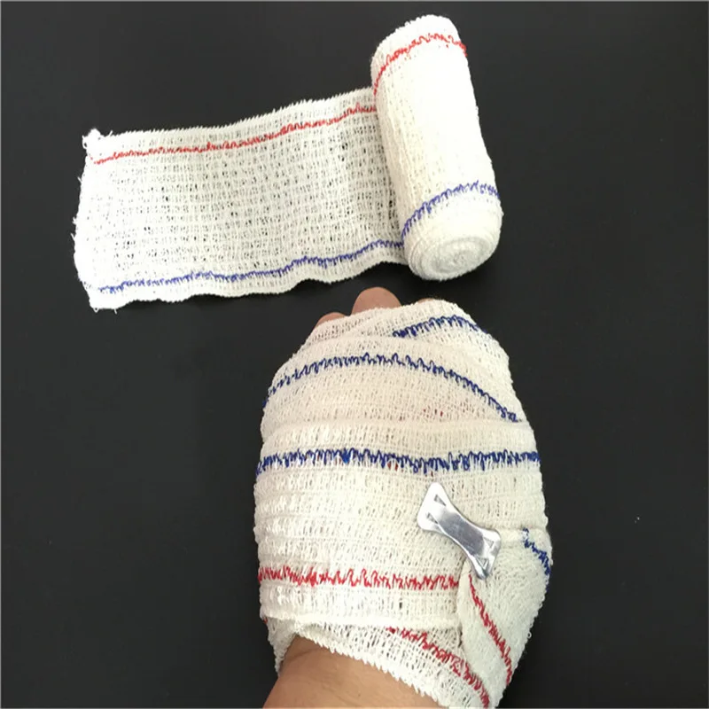 10Rolls 5/7CM*4.5M Medical Elastic Spandex Cotton Crepe Bandage For Wound Care Dressing Home Outdoor First Aid Sports Sprain