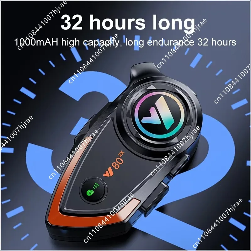 Motorcycle Helmet BT5.0 Intercom Headset 500M Talking Range Full Duplex 2‑Person Talk Motorbike Riding Wireless Audio Spare