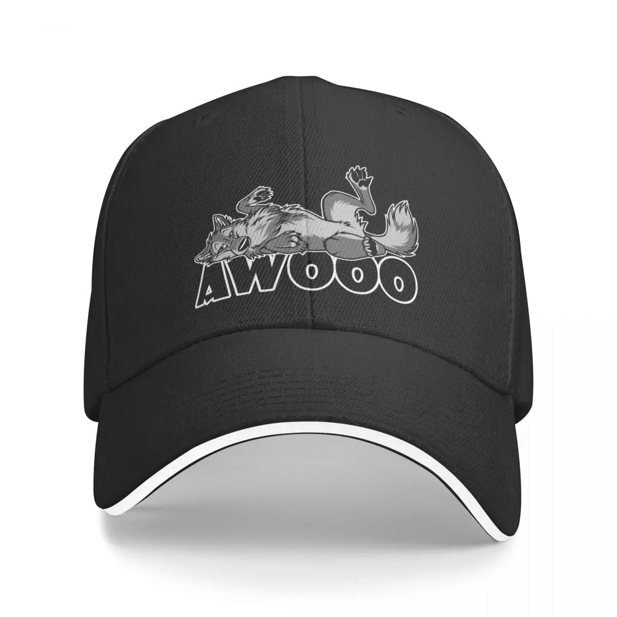 

New Lazy AWOO feral Wolf Baseball Cap fishing hat Golf Cap Golf Wear Designer Man Hat Women's